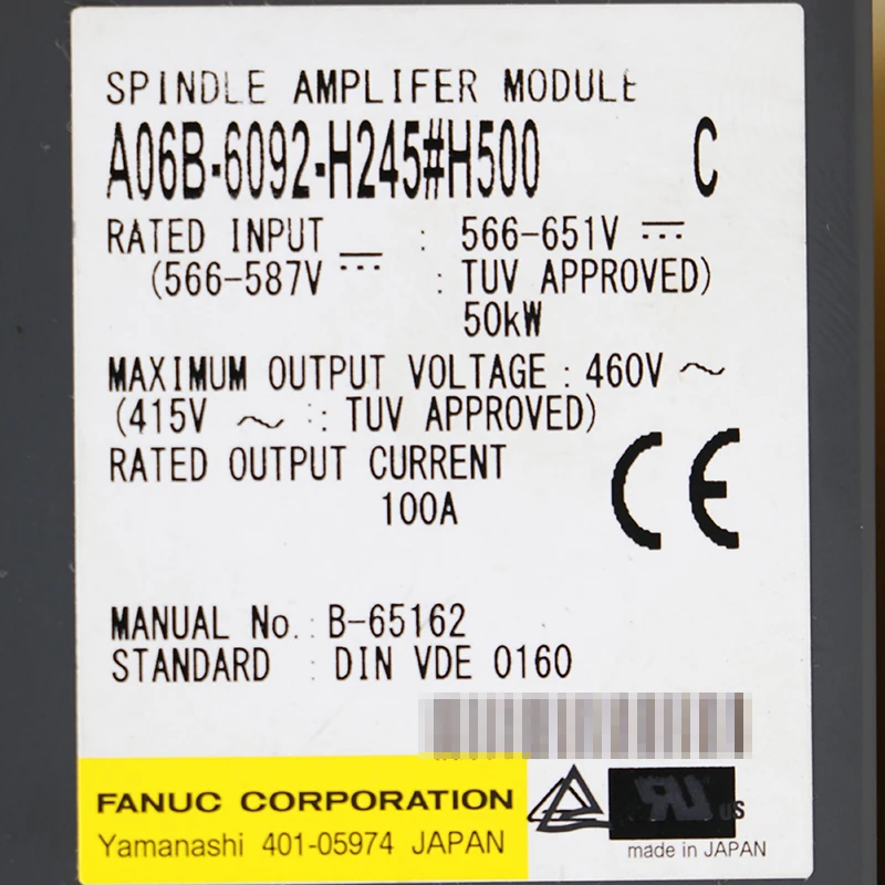 FANUC SPINDLE AMPLIFIER MODULE A06B-6092-H245#H500