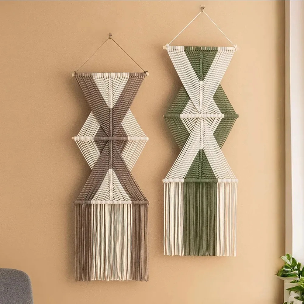 

For Nordic Handmade Tassels Woven Macrame Tapestry Room Decor Livingroom Wall Home and Decoration for Bedroom Art Aesthetics