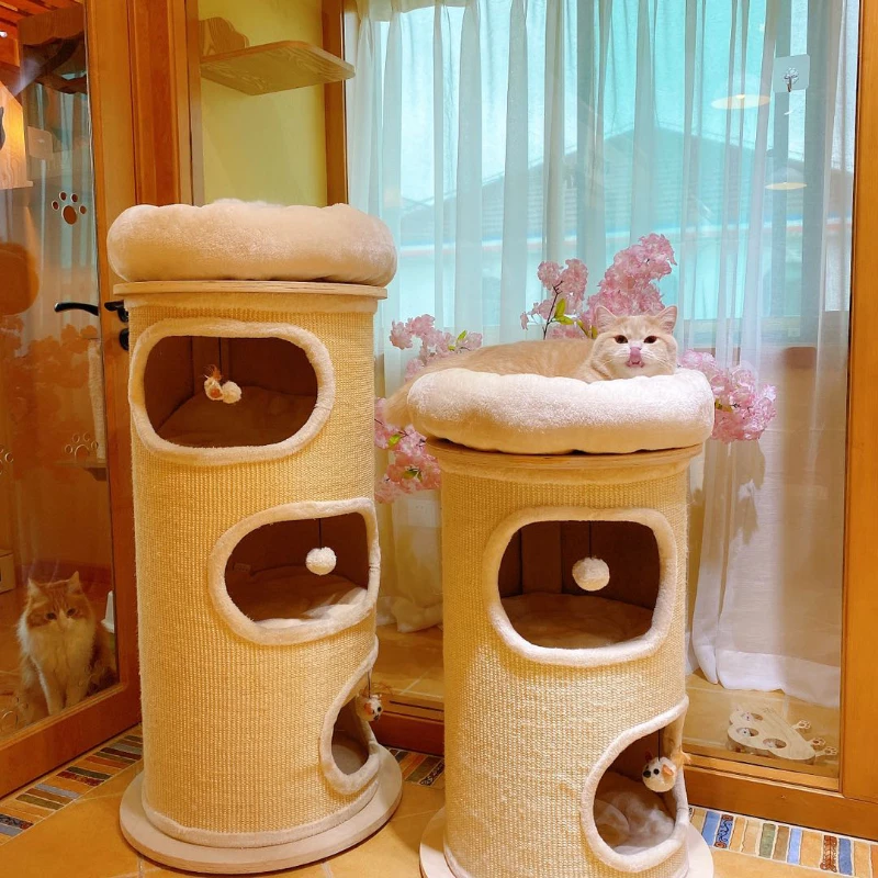 

Sisal bucket climbing frame, multi-layer nest grinding claws, lying on the frame, cat scratching column