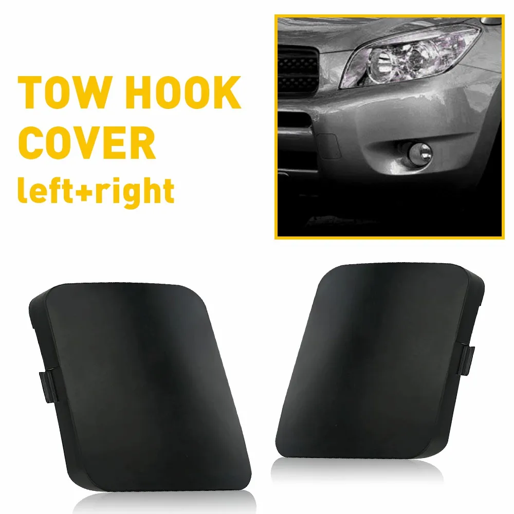 2Pcs Car Rear Bumper Tow Hook Cover Cap For Toyota RAV4 2006 2007 2008 Front Left Right Bumper Towing Hook Eye Cover Grille Caps