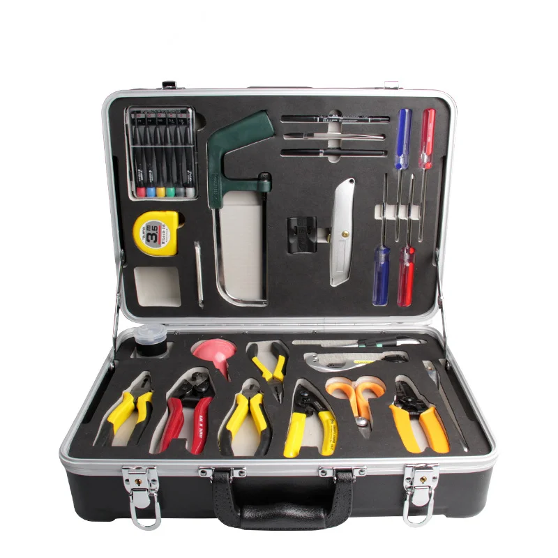 

FTTH Assembly 21 PCS FTTH Optical Fiber Construction Tool Set Fiber Optic Repair Kit Communication Toolbox