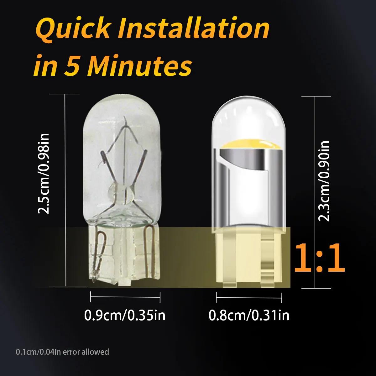 

2/10/20 шт. полностью прозрачные светодиодные автомобильные лампы T10 W5W 168 192 194 для чтения в автомобиле, указателей поворота и габаритных огней.