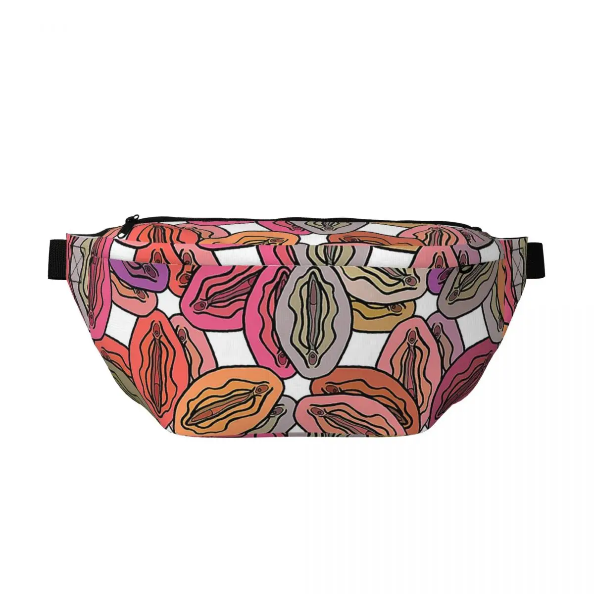 

Сумка-бананка через плечо с ярким принтом Vulva для мужчин и женщин, регулируемая поясная сумка для путешествий, бега, хранения денег и телефона, нагрудная сумка