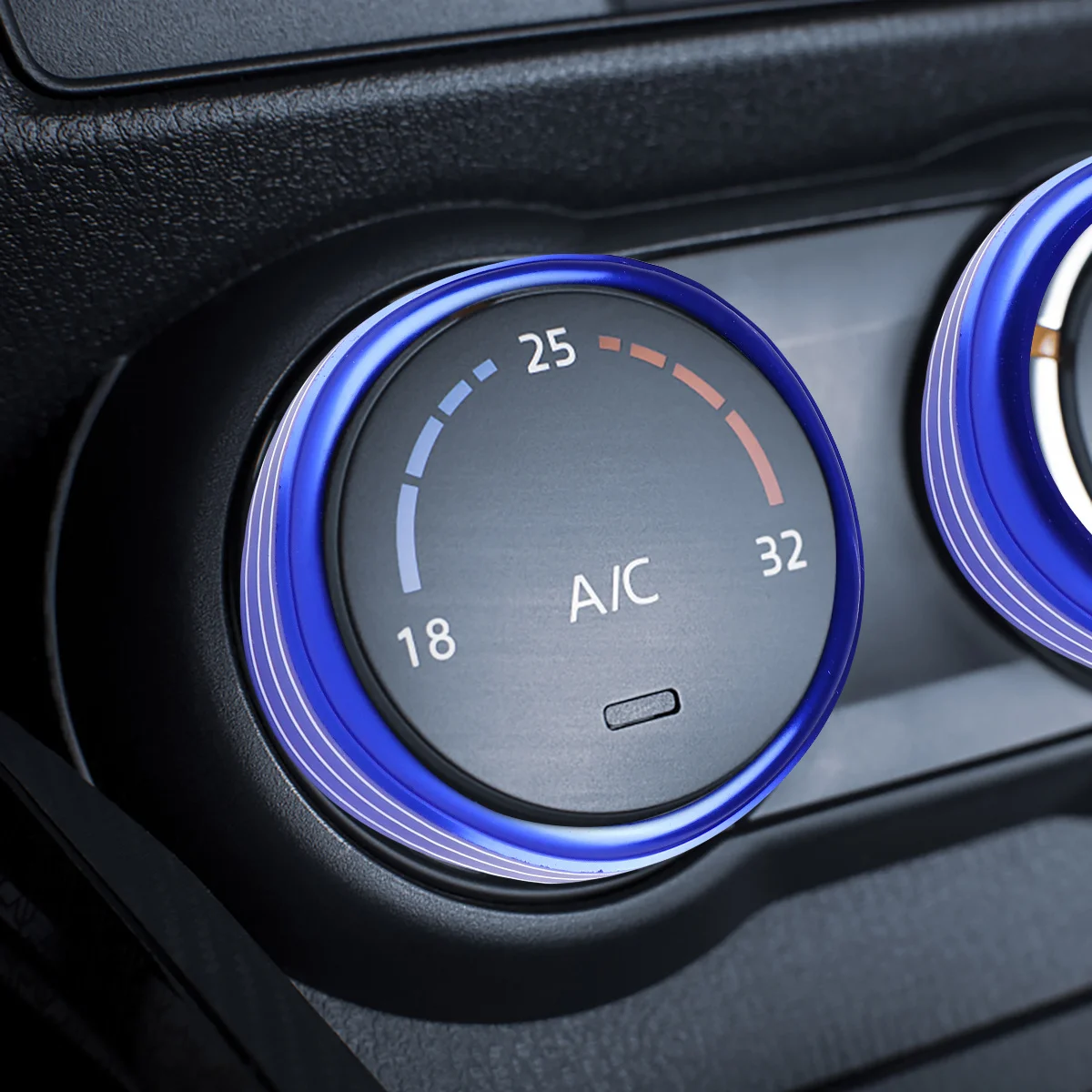 

3Pcs Air Condition Knob Ring Covers Aluminum Alloy Decorative Trim for Car Interior Stylish Climate Control Button Accessories