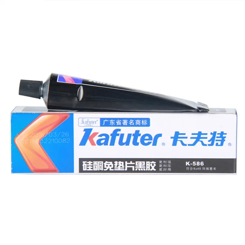 Kafuter alta qualità 55g K-586 sigillante nero Silicone impermeabile resistente all'olio resistente alle alte Temperature sigillante colla forte