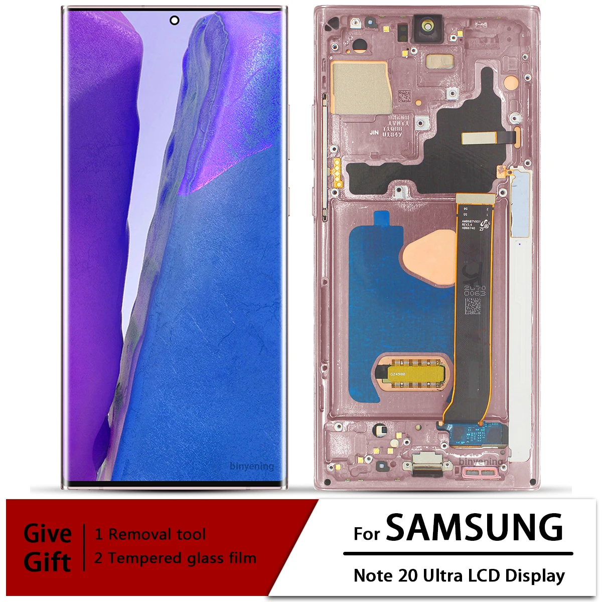 

Super AMOLED For Samsung Note20 ultra Display Touch Screen Digitizer For Galaxy NOTE 20 Ultra N985F/N986B With Frame