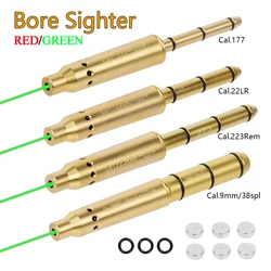 Tactical Laser Bore Sight .177 22LR .223Rem 9mm .38spl Cal 45 Green Red Laser Boresighter End Barrel for Revolvers Pistols Rifle