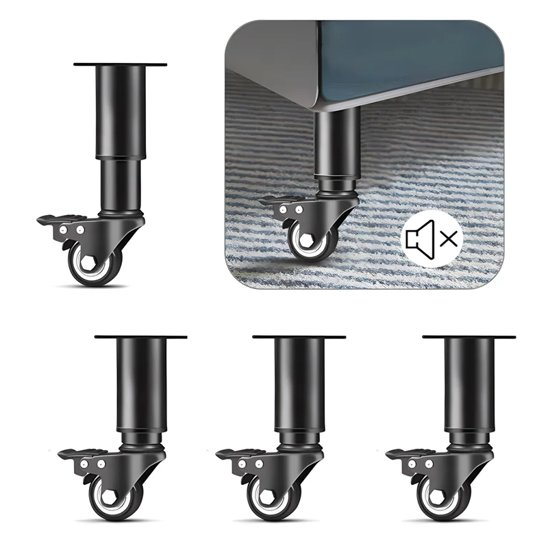 4pcs 14-16cm Adjustable Furniture Feet High Quality Universal Caster Wheel For Furniture Swivel Caster Silent Portability Caste