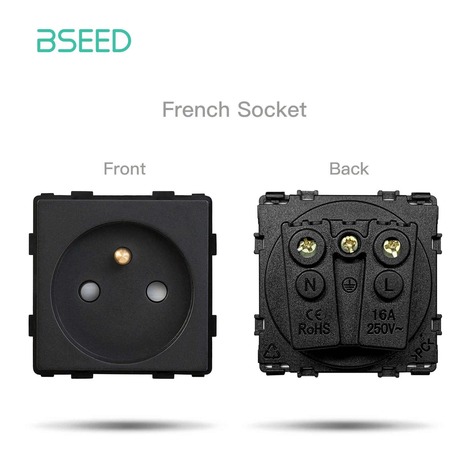 BSEED Wandlichtschalter 1/2/3 Gang 1/2 Wege Wandsteckdose USB Typ-C Ladeanschluss Funktion Kunststoffrahmen DIY Kombination