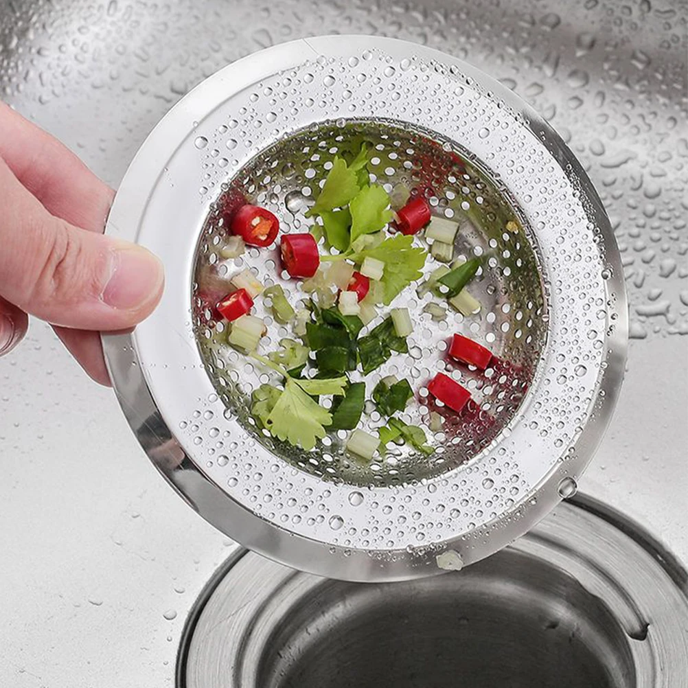 

4 pcs Sink Strainer Stainless Steel Kitchen Drain Filter Food Catcher Hair Preventer Durable Practical Home Use