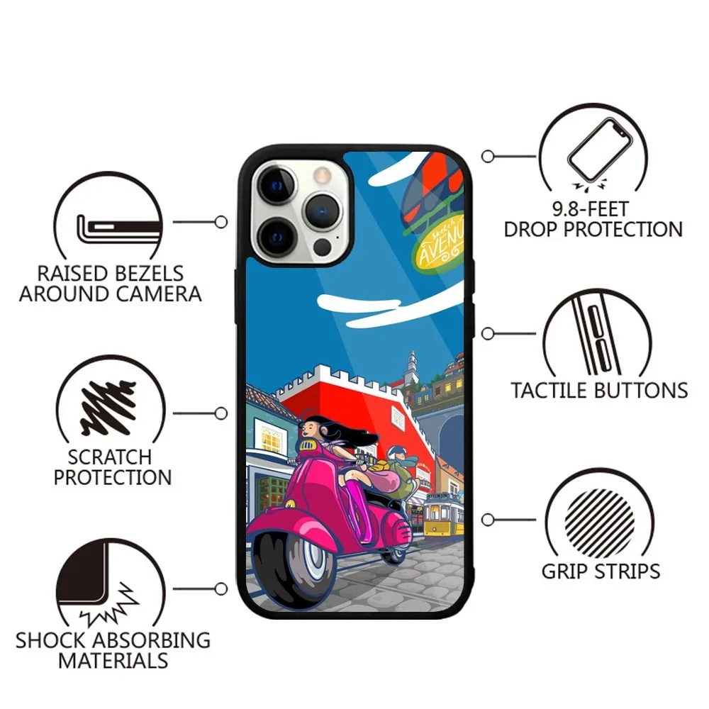 V-Vespa Scooter Phone Case For iPhone 15,14,13,12,11,Plus,Pro,Max Mini Magsafe Magnetic Wireless Charging image 5