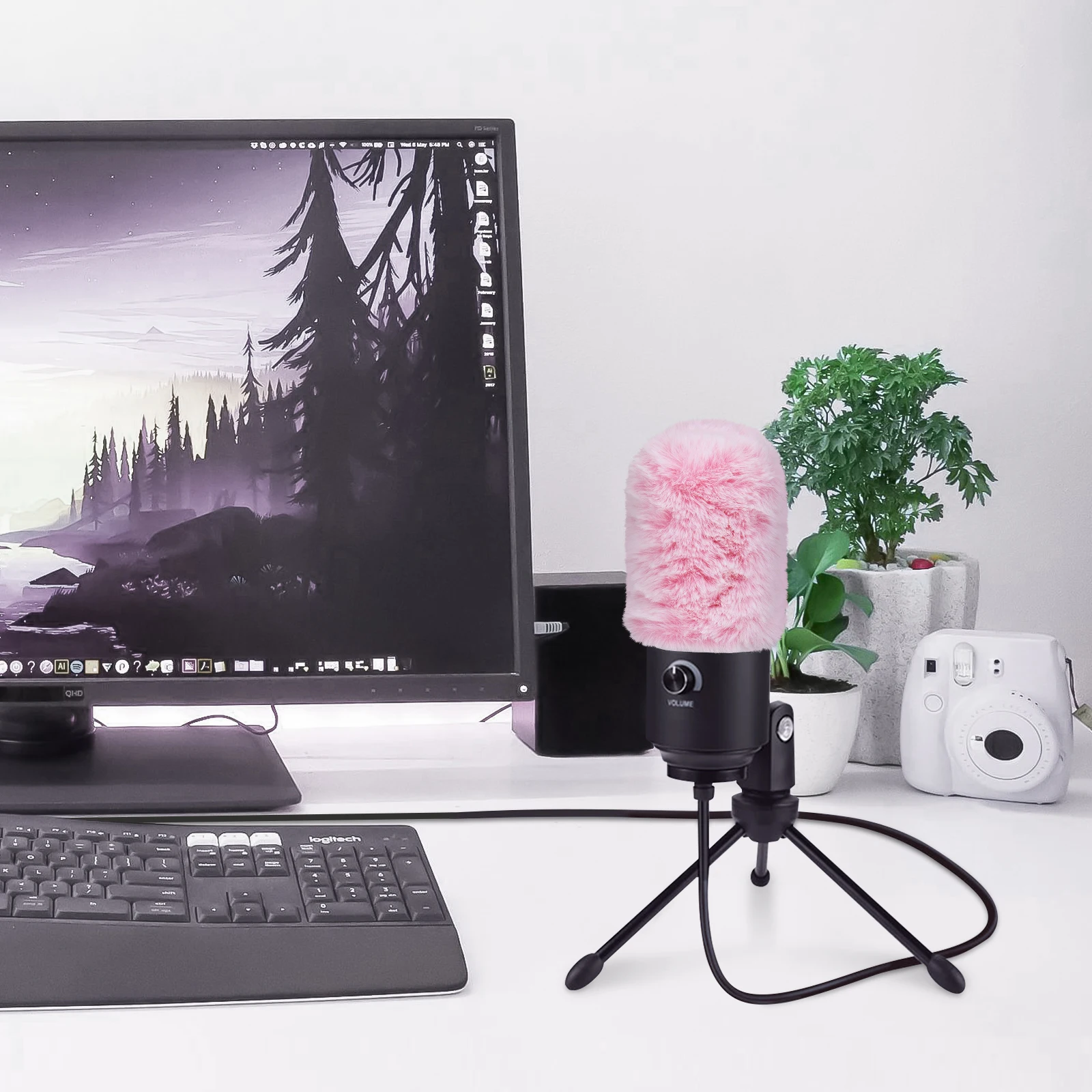 Geekria for Creators 毛皮のようなフロントガラス、直径 1.5 インチ (38mm) マイク用、マイク DeadCat ウィンドカバーマフ、ウィンドバスター