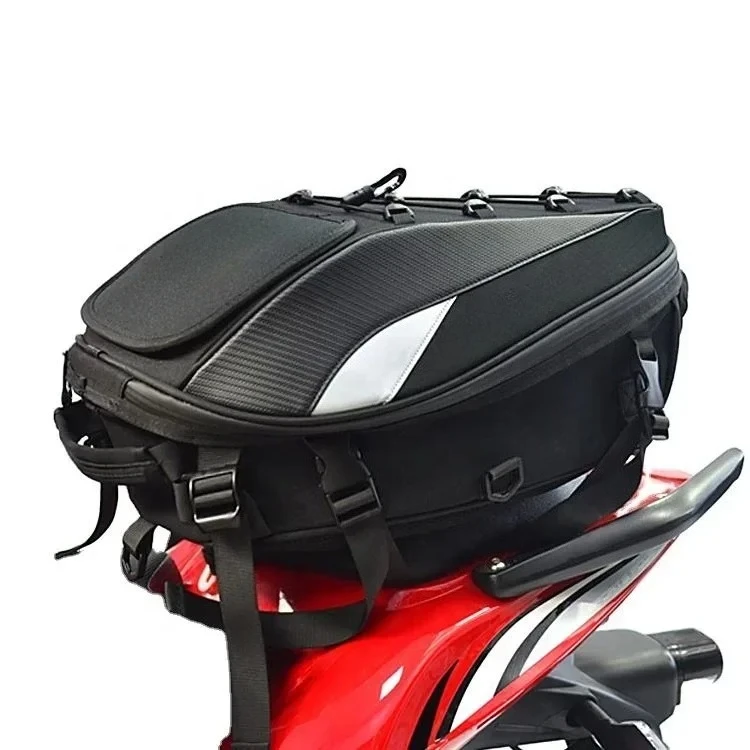 Motorcycle Tail Bag Multi-functional Durable Rear Motorcycle Seat Bag High Capacity Motorcycle Rider Backpack 4.7
