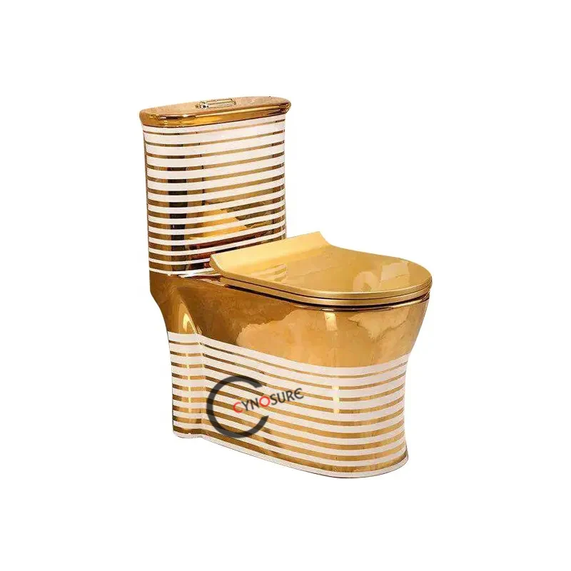 

Modern design golden toilet seat bathroom golden toilet seat king ceramic integrated electroplated WC golden round toilet
