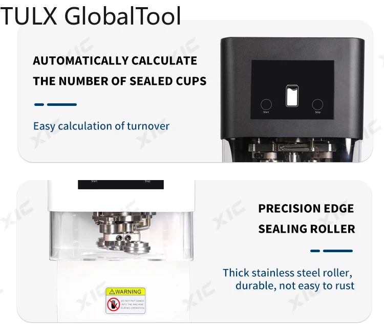 

TULX Easy to Operate Stainless Steel Pet Can Sealing Machine CE Certified Efficient Beverage Coffee Can Sealing Machine