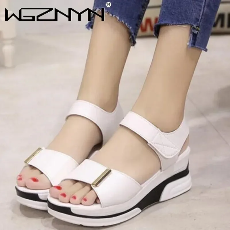 High Heel Sandals Women\'s Summer New Designer Platform Open Toe Wedges Heel White Sandals Wedges Shoes for Women Fashion Shoes