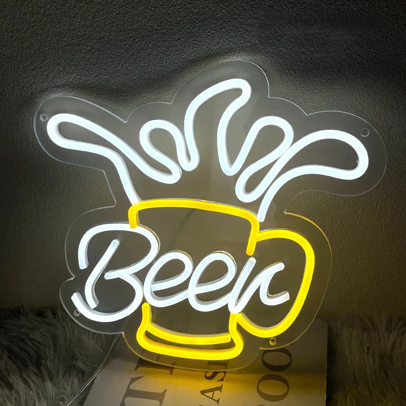 Imagem -03 - Beer Cheers Neon Led Sign Cocktail Lights Wall Decor Homem Caverna Bar Casa Pub Festa Clube Restaurante Loja