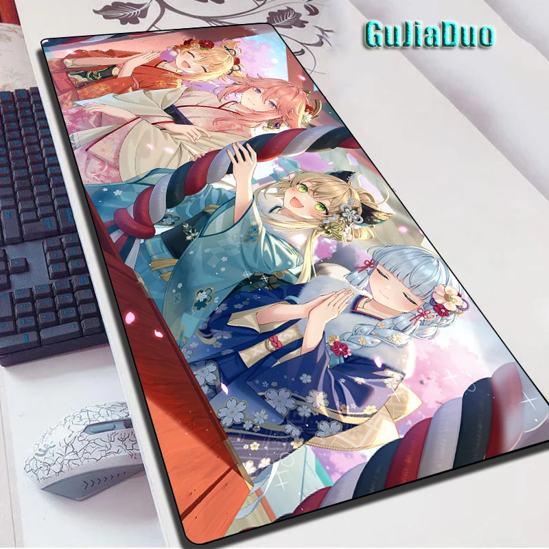 Yoimiya Genshin Impact Anime Mouse Pad 80x40 Extra Large Laptop Play Mat Gaming Accessories Kawaii Mange Mousepad Gamer Cabinet