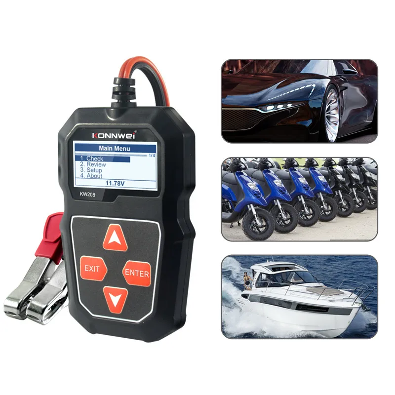 KONNWEI KW208 KW 208 Car Battery Tester 12 Volt Battery Tool Cranking Charging Circut Tester Analyzer 100 to 2000 CCA Starter