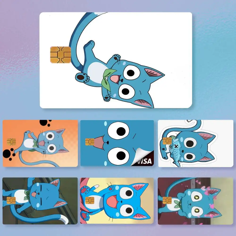 Anime Fairy Tail Happy  Credit Card HD Stickers Easy to replace, change card style anytime as you like