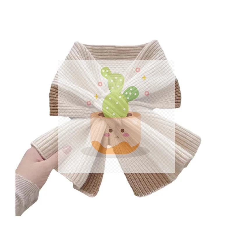 1 bufanda tejida de estilo coreano, pañuelo para la cabeza para mujer, bufanda tejida, bufanda de punto cálida multifuncional