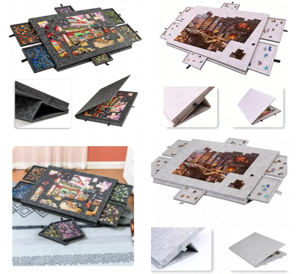 2026 hot sell -Folding Felt Puzzle Board Portable Storage Puzzle Table 1000 Pieces Puzzle Sorting Board Drawer Type Sorting Tabl