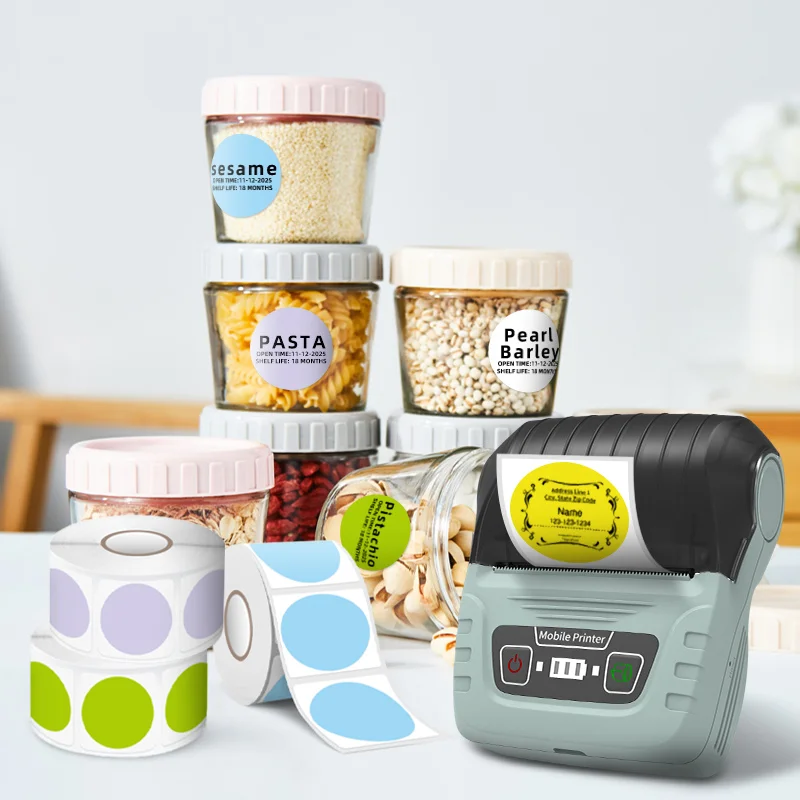 6 Rolls Circular Color Label Thermal Paper Sticker Used for P50 KAYSION Phomemo Portable Printer 30mm Waterproof Adhesive Label