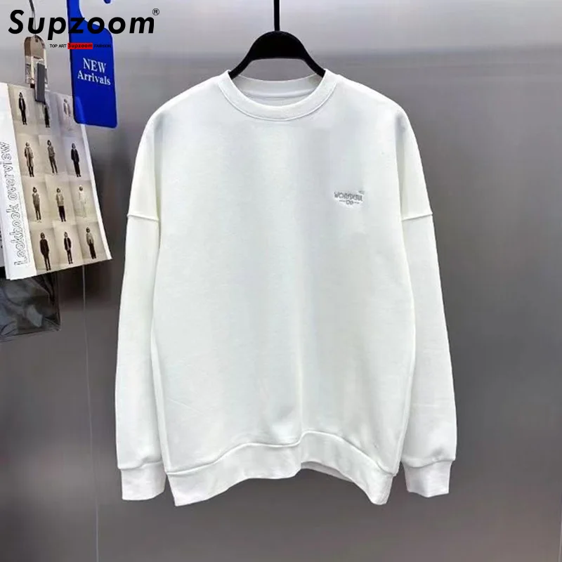 Supzoom 2024 New Arrival Hot Sale Embroidery Brand Top Fashion Letters Casual Cotton O-neck Full Hoodie Hip Hop Men Sweatshirt