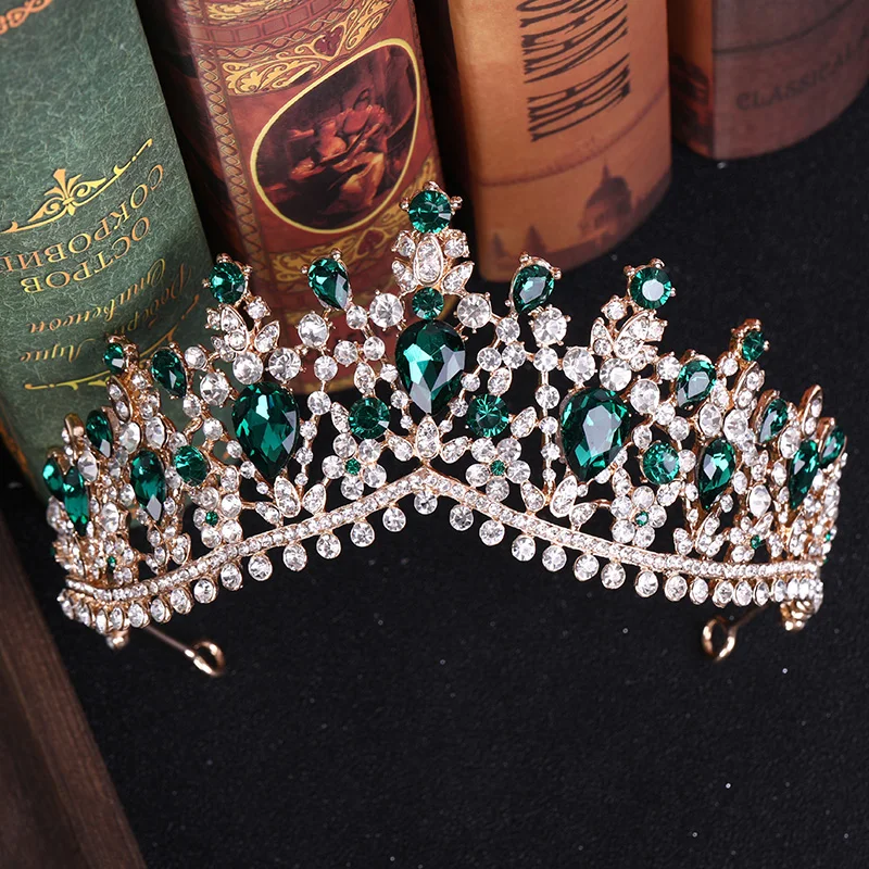 4 Color Rhinestone Crystal Wedding Crown Bride Tiaras And Crowns Queen Diadem Pageant Gold Crown Bridal Hair Jewelry Accessories image 4
