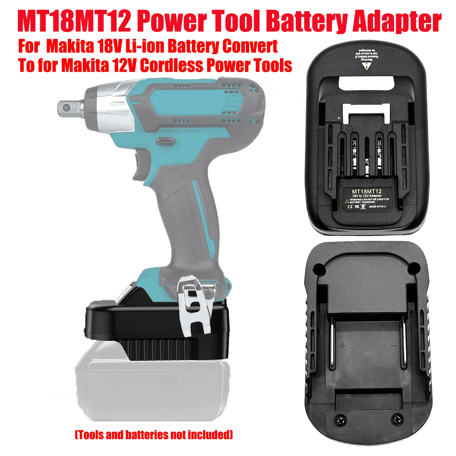 HAKSINKY Power Tool Battery Adapter MT18MT12 for Makita 18V Li-ion Battery Convert To Work for Makita 12V Cordless Power Tools
