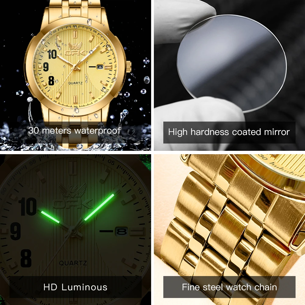 OPK 브랜드 남성용 시계 캐주얼 패션 야간 조명 쿼츠 시계 남성용 6021