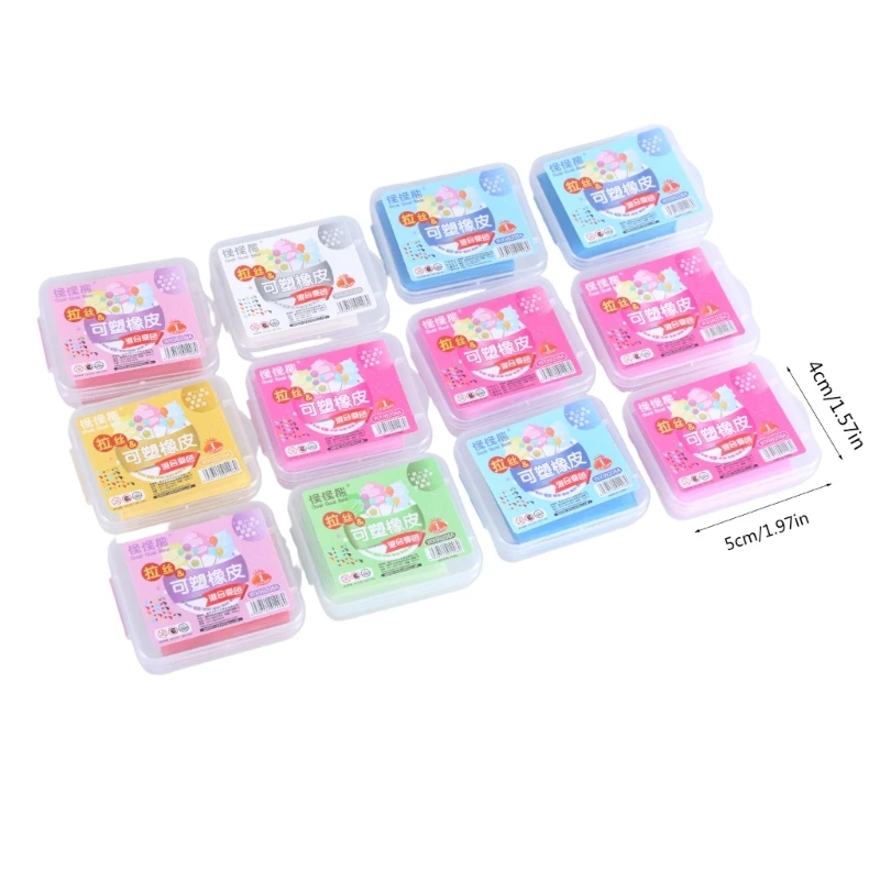 12 قطعة/المجموعة/المجموعة محايات معجن قابلة للتشكيل ممحاة قلم رصاص محايات اللدونة ممحاة الرسم محايات الفنان للطلاب