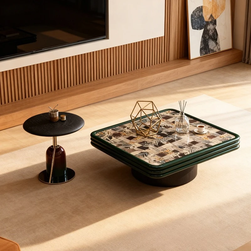 Postmodern coffee table combination, household small apartment living room square table, combination furniture