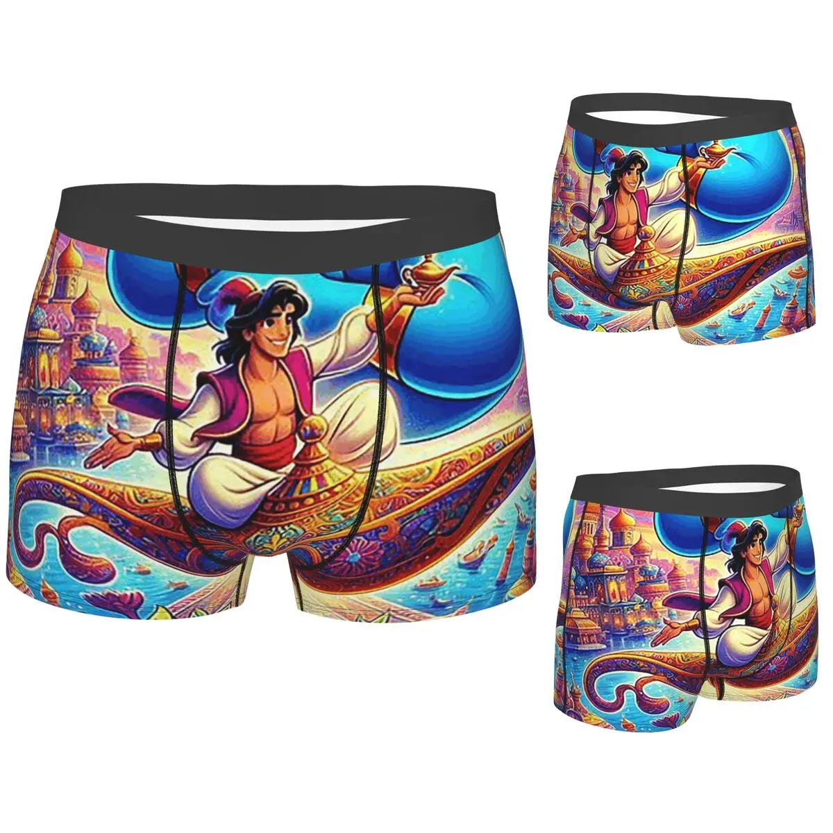 

Boxer Underpants Shorts Aladdin Cartoon Panties Male Breathable Underwear for Homme Man Boyfriend Gift