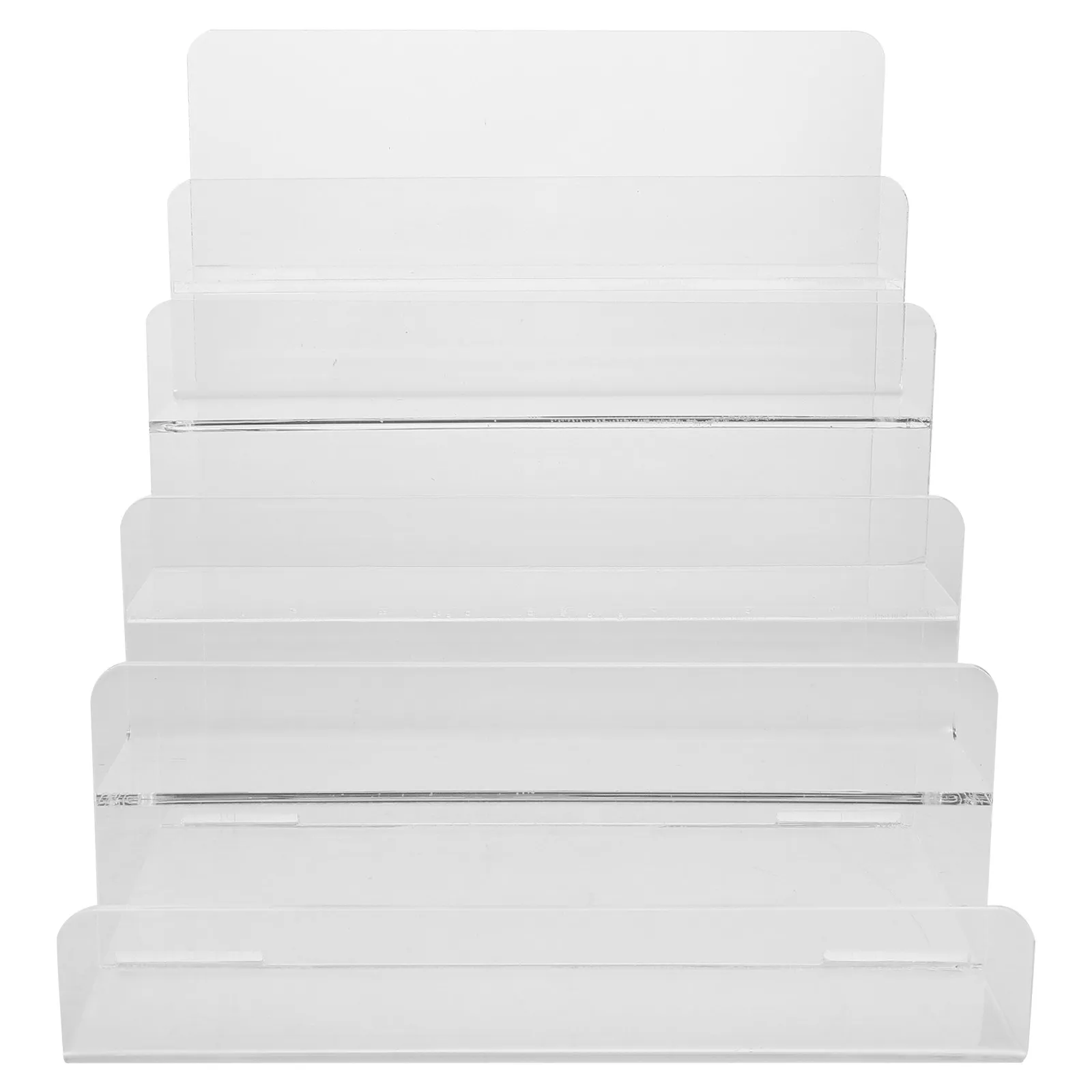 

Acrylic Wallet Display Stands 5-Tier Clear Purse Organizer Shelf For Sunglasses Jewelry Makeup Perfume Handbag Storage