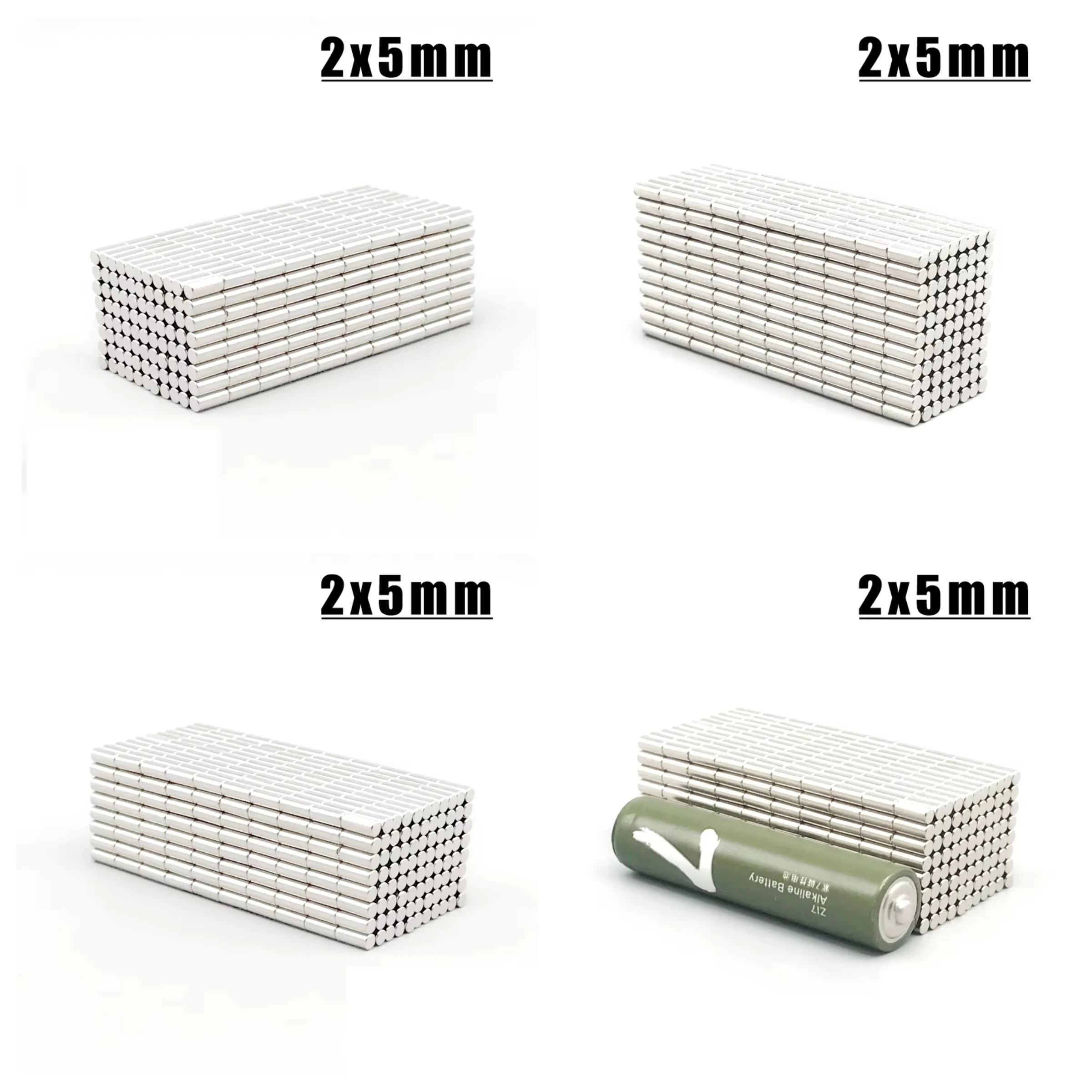2*5mm Magnet 100-2000pcs Neodymium Magnet N35 NdFeB Permanent Magnetic Imanes 2x5mm Magnet Accessory for Whiteboard, Fridge