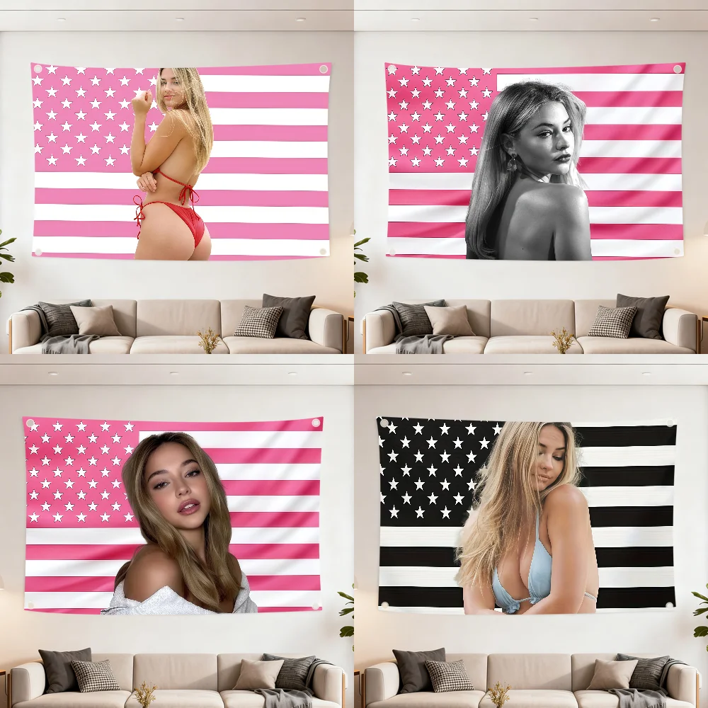 M-Madelyn Star Cline Rosa Amerikanische Flagge Dekoration für Picknick, Party, Kunst, Hängend, Zuhause, Camping, Party-Banner, Bestseller