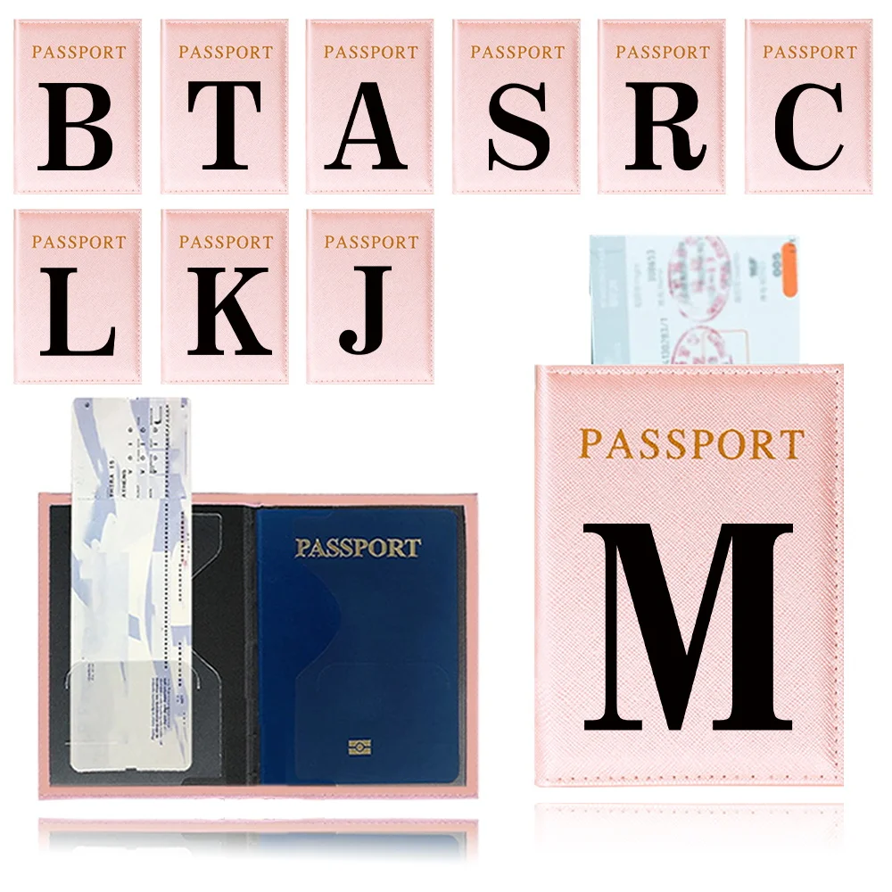 

Passports Cover Passport Case Printing Passport Holder Travel Accessories Passport Protective Cover Airplan Black Letter Series