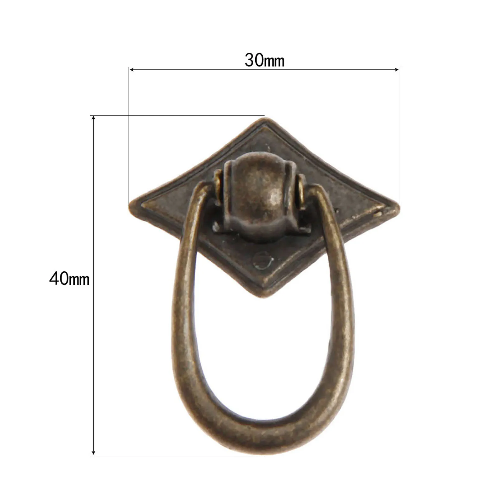 2Pcs Vintage Jewelry Chest Box Suitcase Ring Knob Furniture Door Pull Handle Zinc Alloy Cabinet Dresser Drawer Knobs with Screw