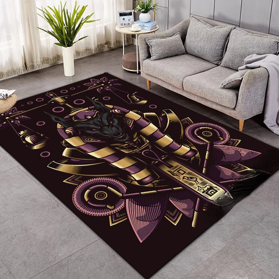 

Egypt Pharaoh Anubis Printed Carpets Living Room Soft Rug Hallway Balcony Anti-slip Rug Bedroom Bedside Decor Kitchen Floor Mat