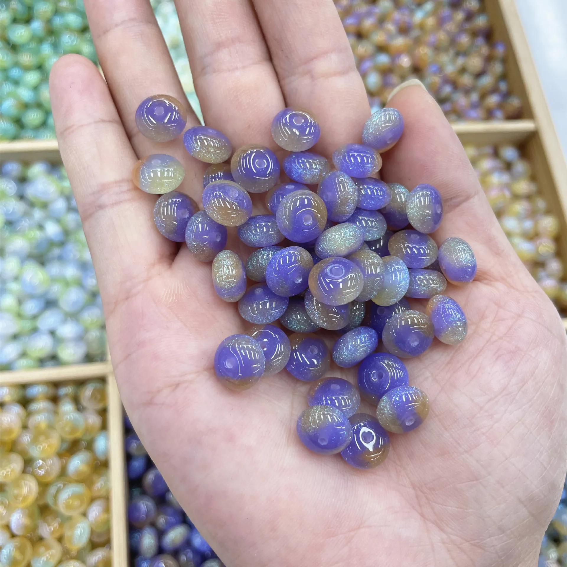 50PCS Resin Elliptical Gradient Cloud Color Beads For Jewelry Making Interval Beads Necklace Bracelet Craft DIY Supplies image 6