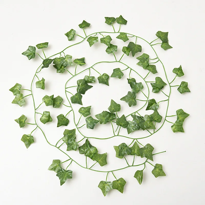 210Cm Artificial Hanging Christmas Garland Plants Vine Leaves Green Silk Outdoor Home Wedding Party Bathroom Garden Decoration