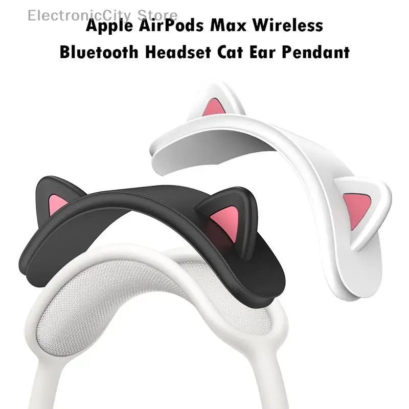 1pc Headband Cover Cute Cat Ears Design Soft Silicone Headphone Accessories Headband Protectors Compatible with For AirPods Max