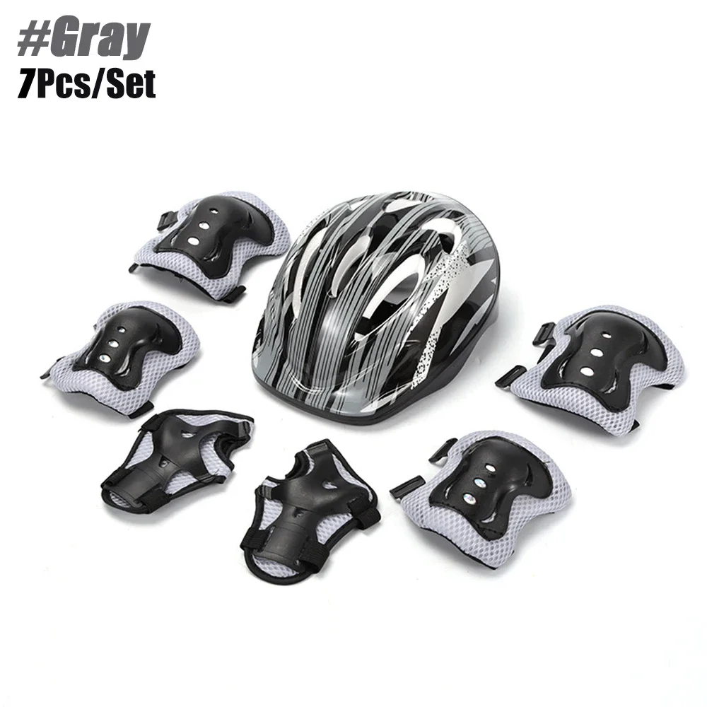 7-teiliges Kinder-Helm-Kniepolster-Set, verstellbare Knie- und Ellenbogenschützer, Kinder-Handgelenkschützer für Fahrrad, Radfahren, Roller, Skateboard, Schutz – Detail 13
