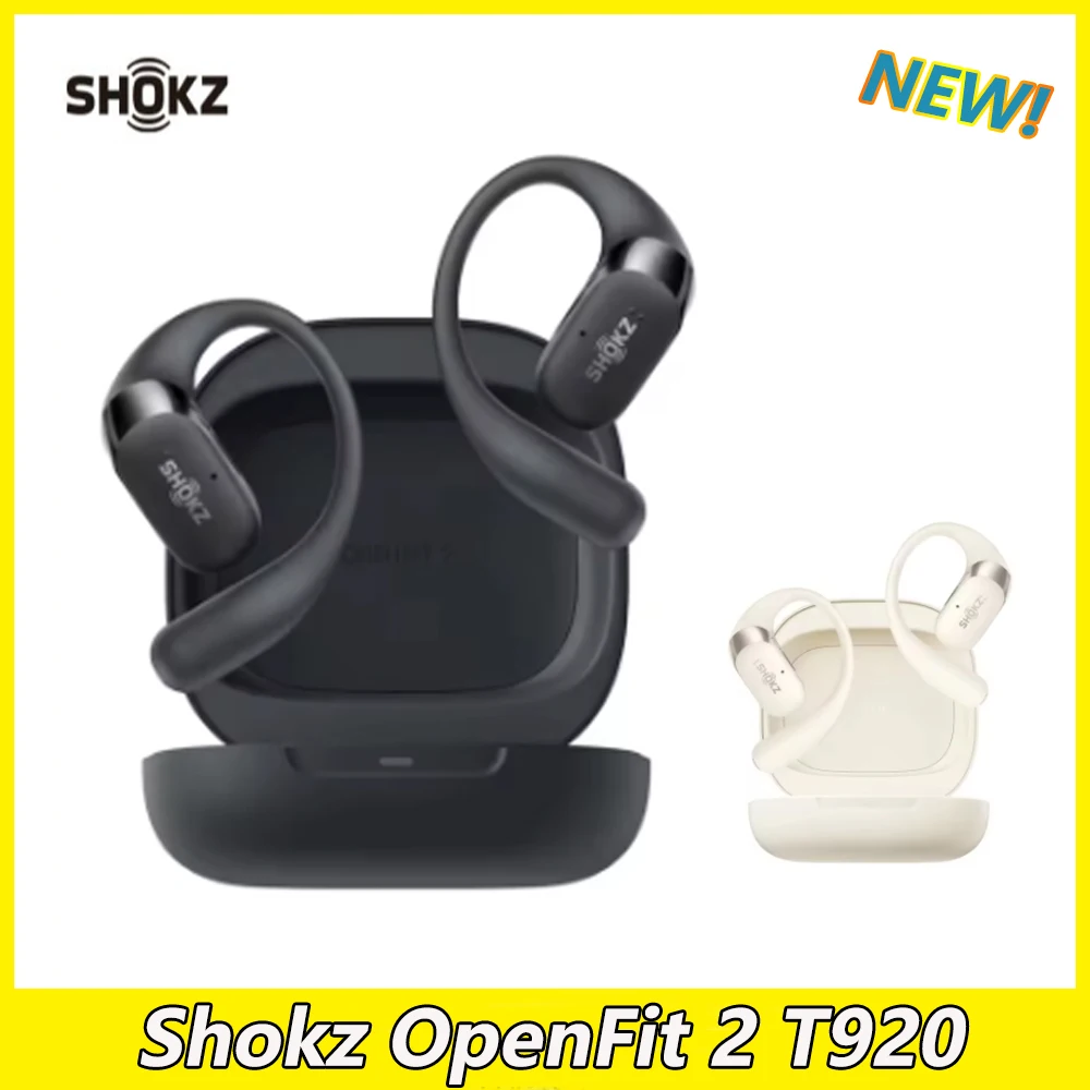 Shokz OpenFit 2 T920 Открытые гарнитуры Подвесные беспроводные Bluetooth-наушники с технологией DualBoost AI Шумоподавление на заказ