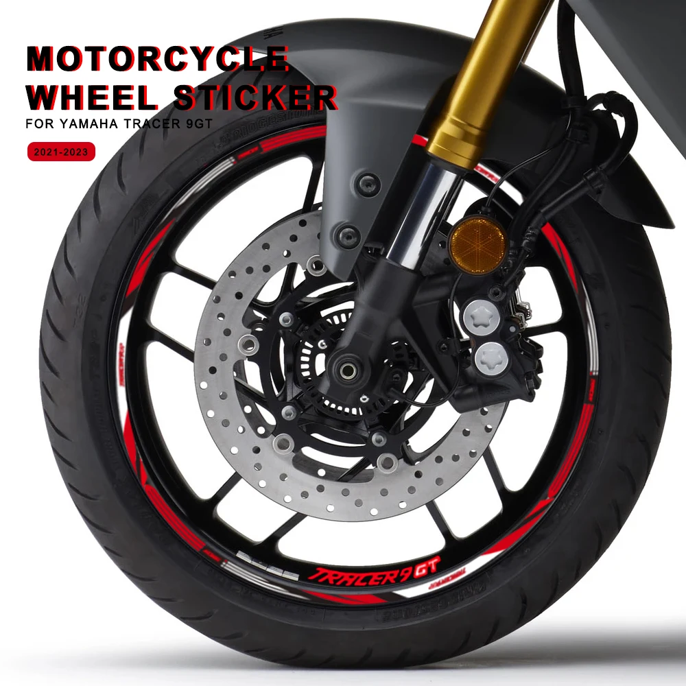 

Motorcycle Wheel Sticker Waterproof Hub Decal Rim Stripe Tape 17 Inches For Tracer 9GT Tracer9GT Tracer9 GT 2021-2023