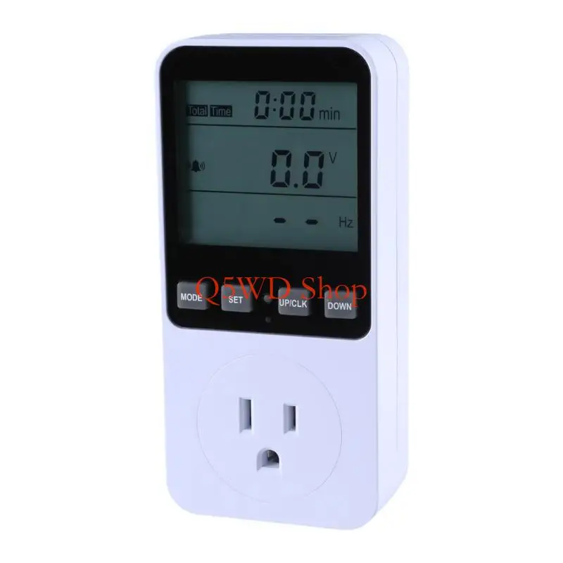 Q5WD Electricity Usage Monitors Plugs Power Watt Voltages Meter with Digital LCD, Overloads Protections for Energy Saving