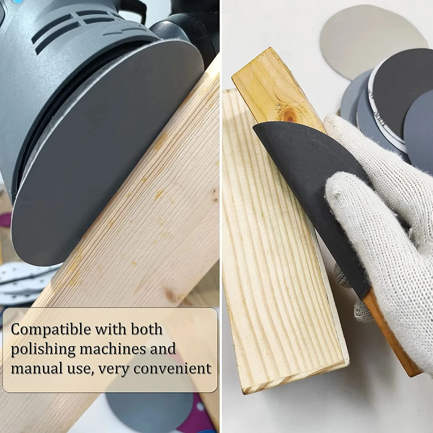 Lixa com bloco de lixamento manual redondo e mouse, lixa para polimento, carpintaria, móveis, úmidos e secos, 3 polegadas, 5 polegadas, 82 PCs