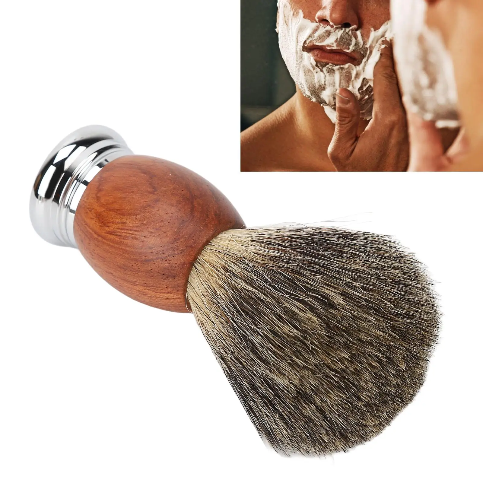 Ergonomic Beard Shaving Brush for Face Grooming - Home & Travel