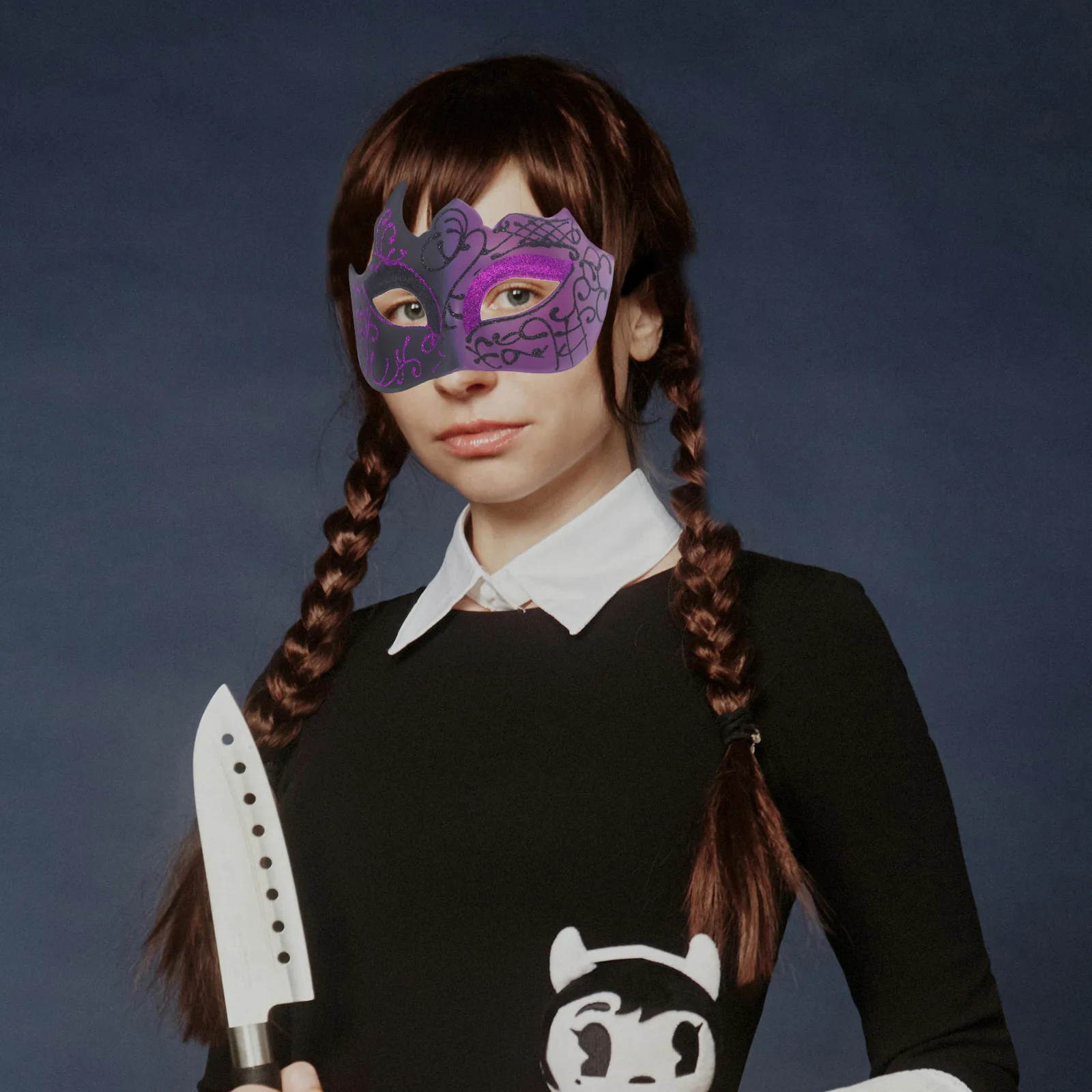 Painted Mask Ladies Halloween up Scary The Half Cosplay Costume Carnival for Masquerade Party Miss